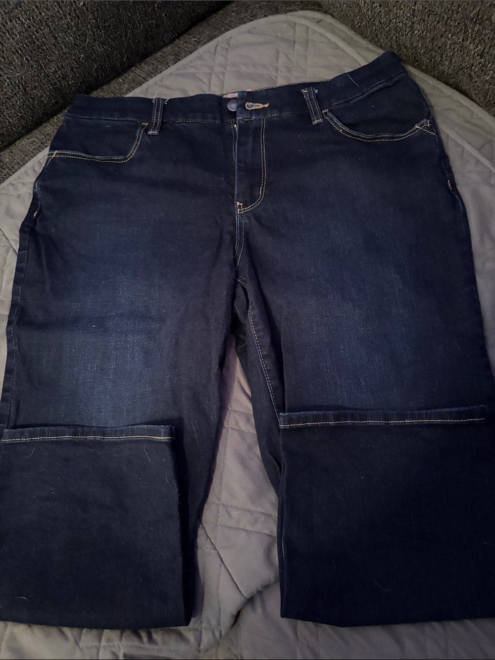 Chico's Navy Blue Capris with Fold-Up Cuffs